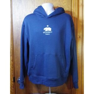 NWT Old Navy Men's Large California Bear Graphic Hoodie Navy Blue